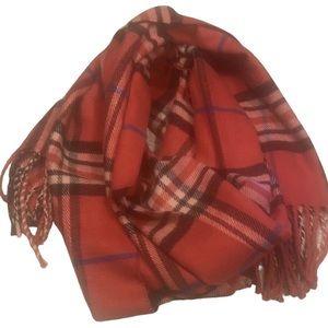 100% Cashmere Scarf Multicolored Plaid Fringes ladies Outerwear Winter Crafters